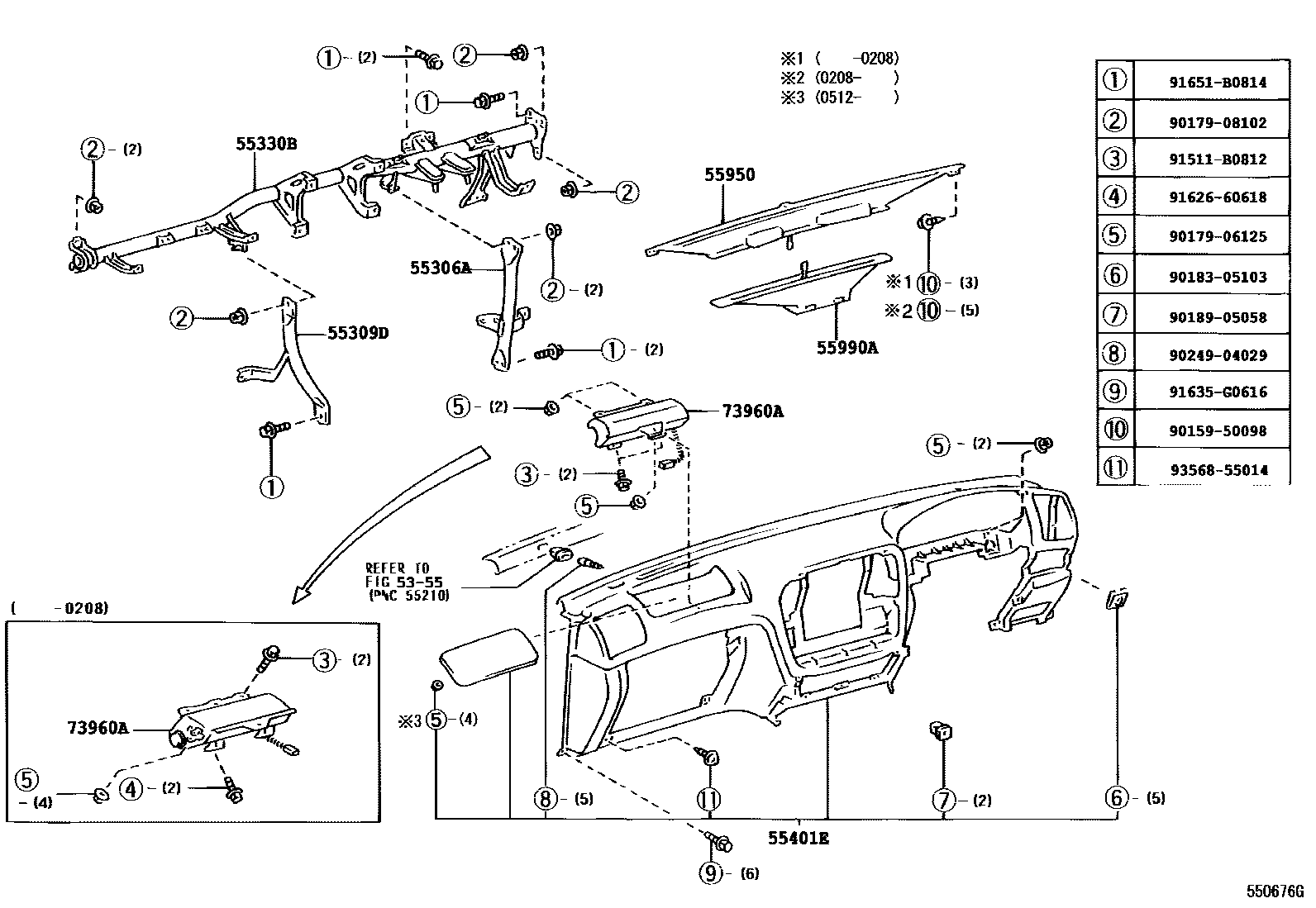 5551 — INSTRUMENT PANEL & GLOVE COMPARTMENT