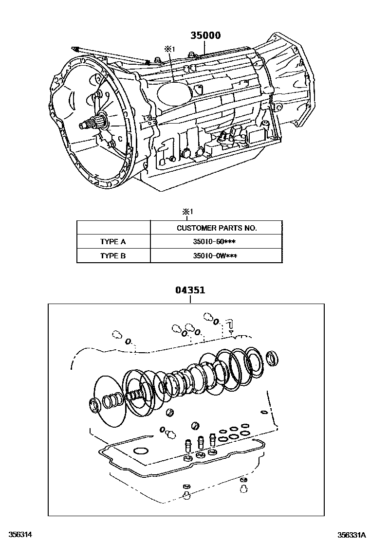 3501 — TRANSAXLE OR TRANSMISSION ASSY & GASKET KIT (ATM)