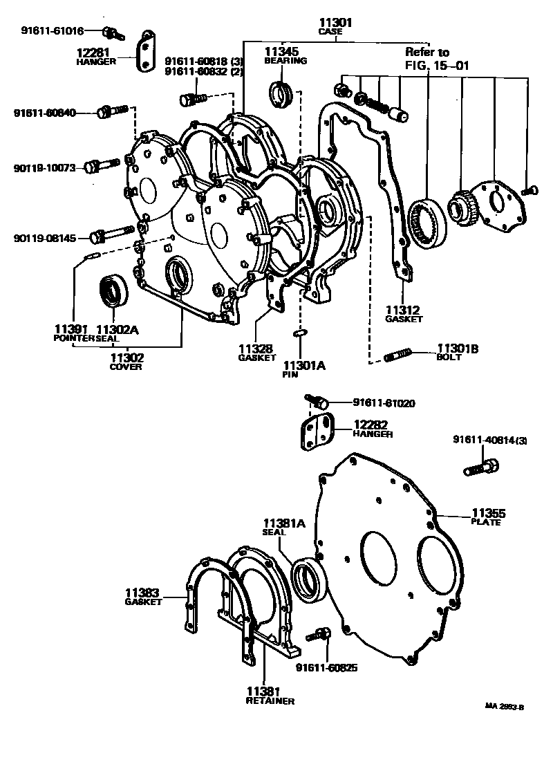 1106 — TIMING GEAR COVER & REAR END PLATE