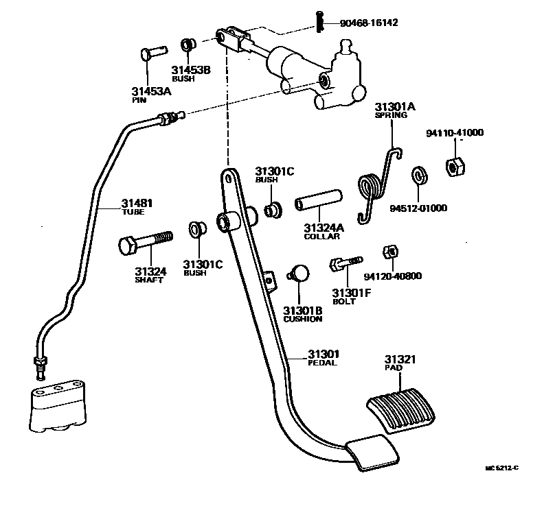 3102 — CLUTCH PEDAL & FLEXIBLE HOSE