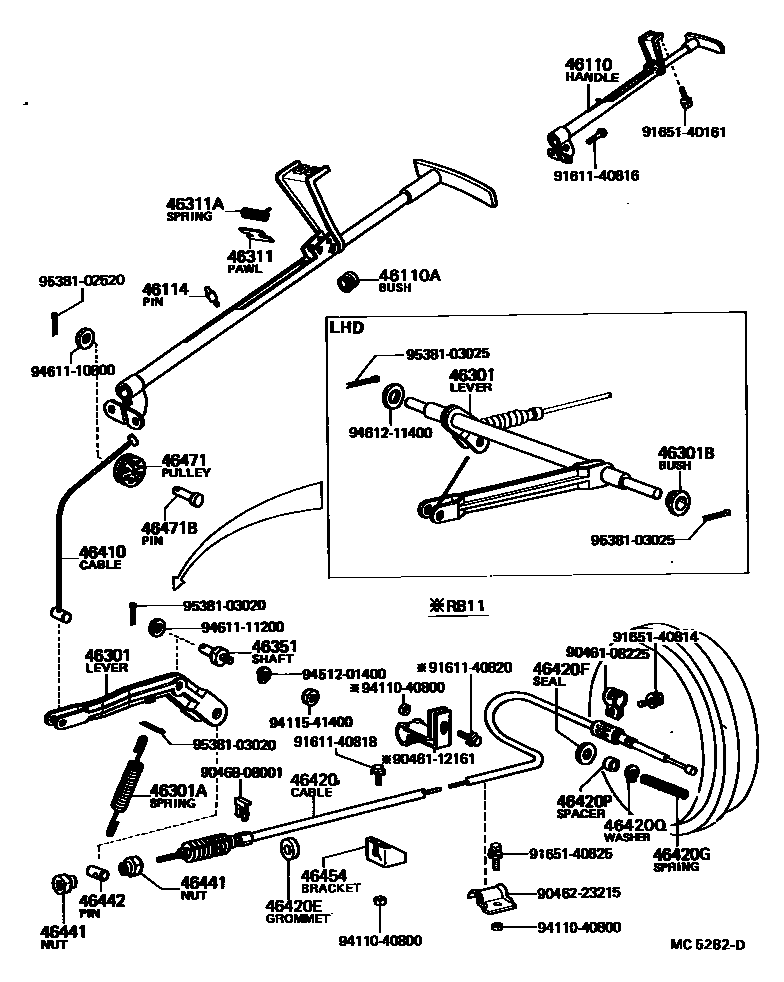 4601 — PARKING BRAKE & CABLE