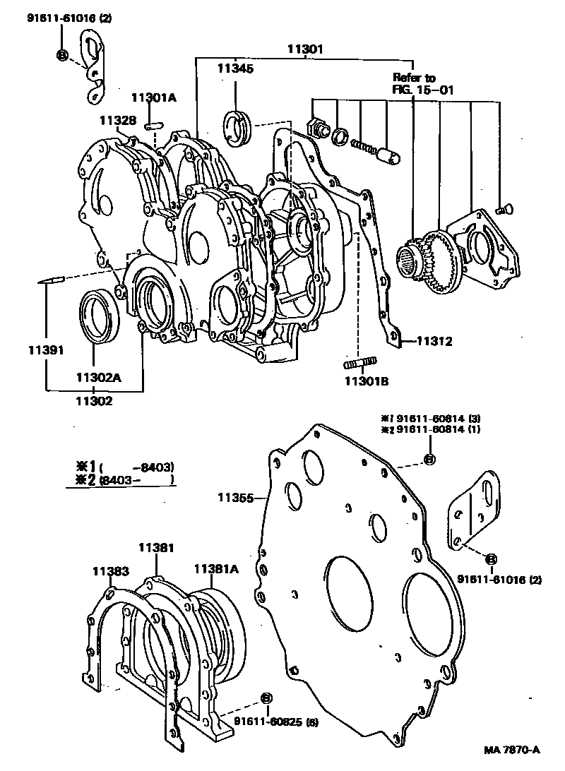 1106 — TIMING GEAR COVER & REAR END PLATE