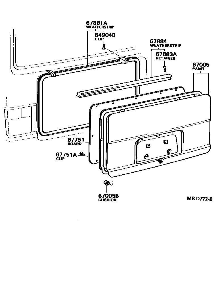 6761 — BACK DOOR PANEL & GLASS