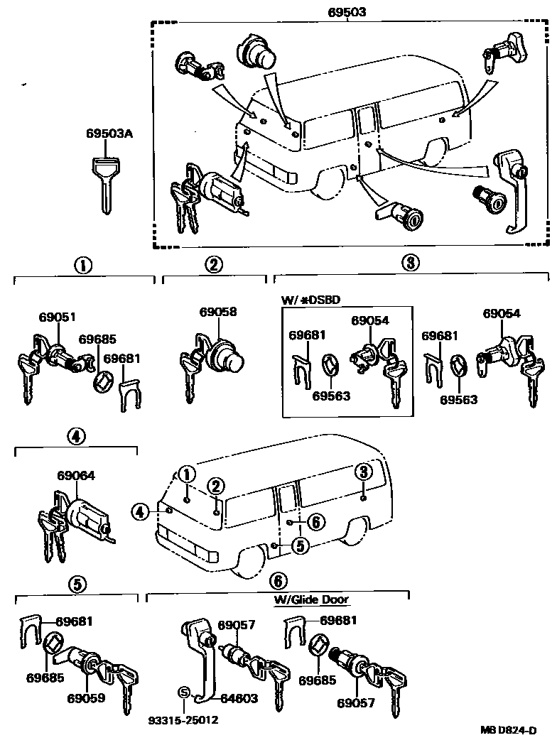 6765 — LOCK CYLINDER SET