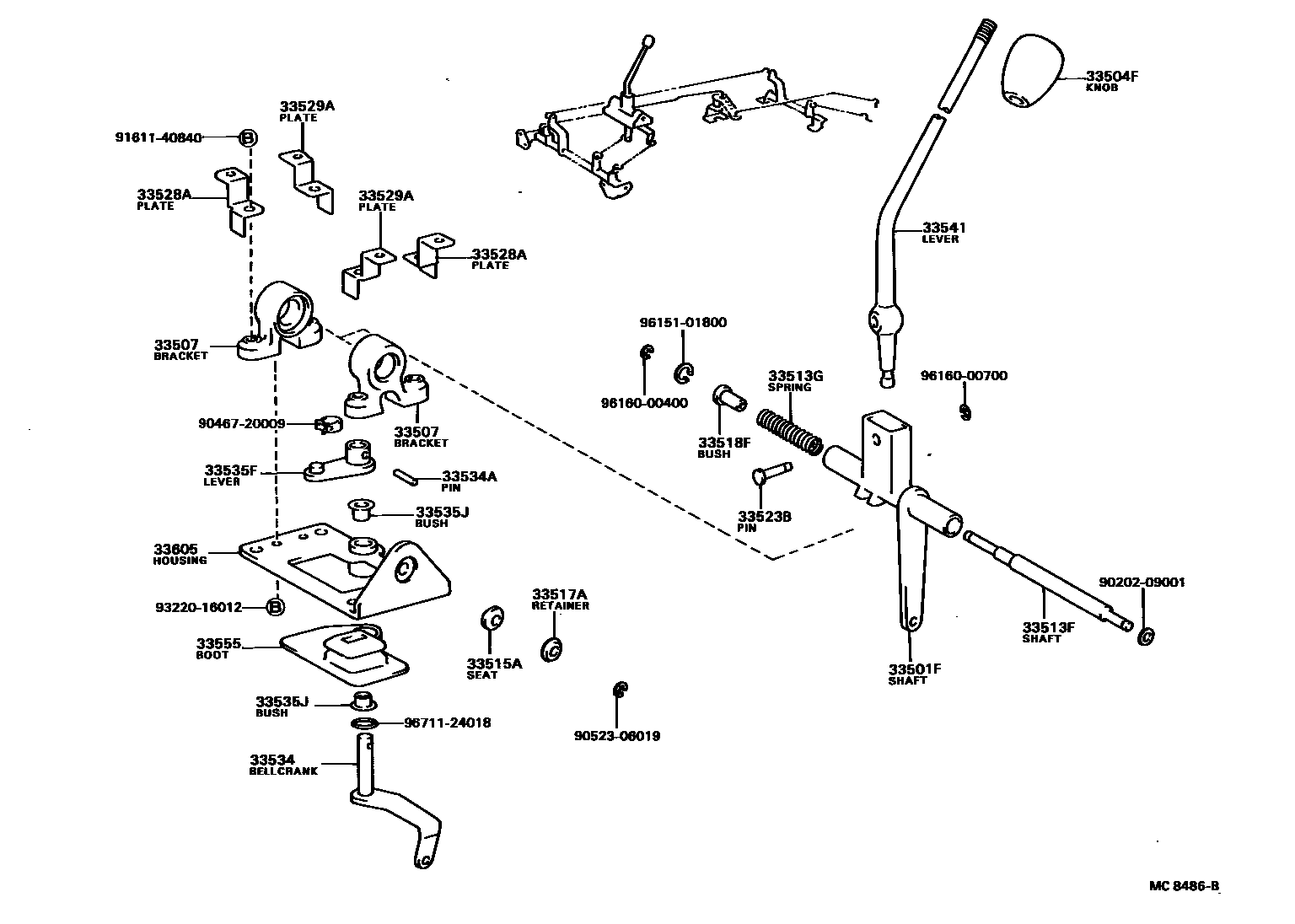 3312 — SHIFT LEVER & RETAINER