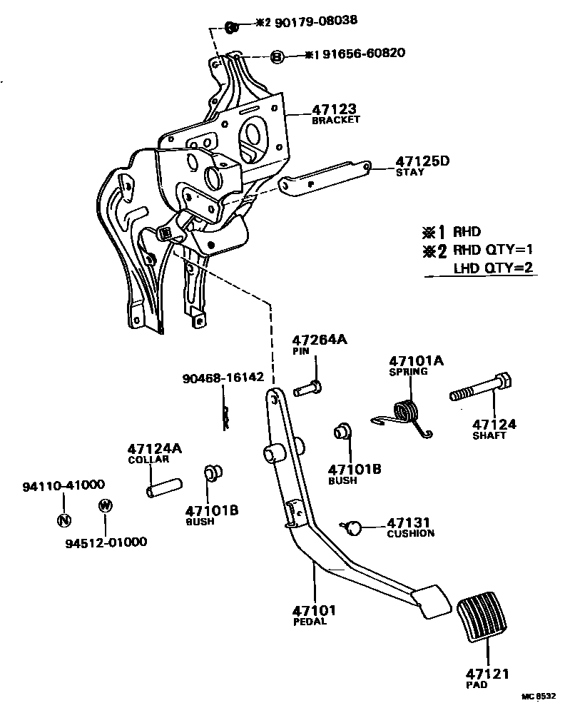 4701 — BRAKE PEDAL & BRACKET
