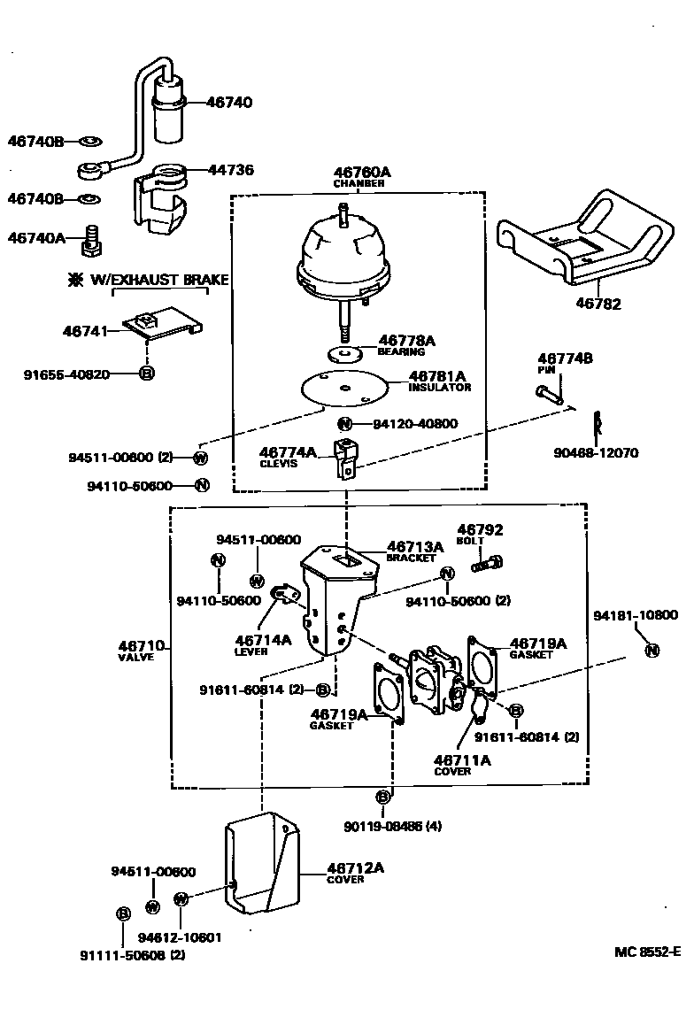 4711 — EXHAUST BRAKE ASSEMBLY & VACUUM CYLINDER