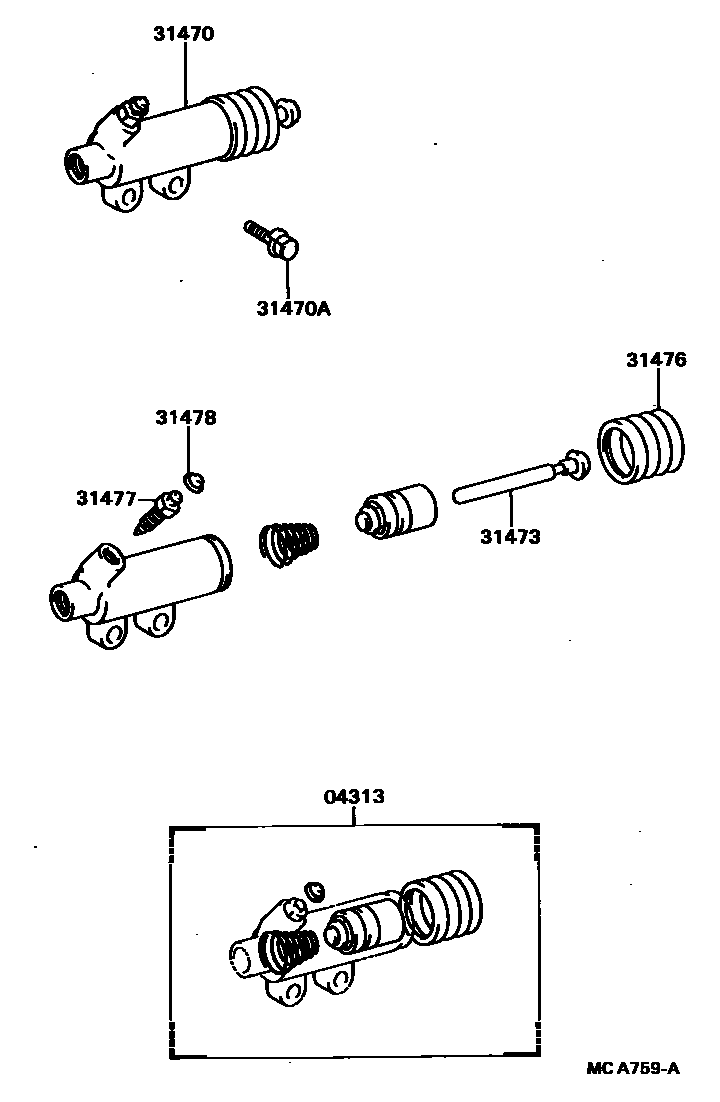 3105 — CLUTCH RELEASE CYLINDER