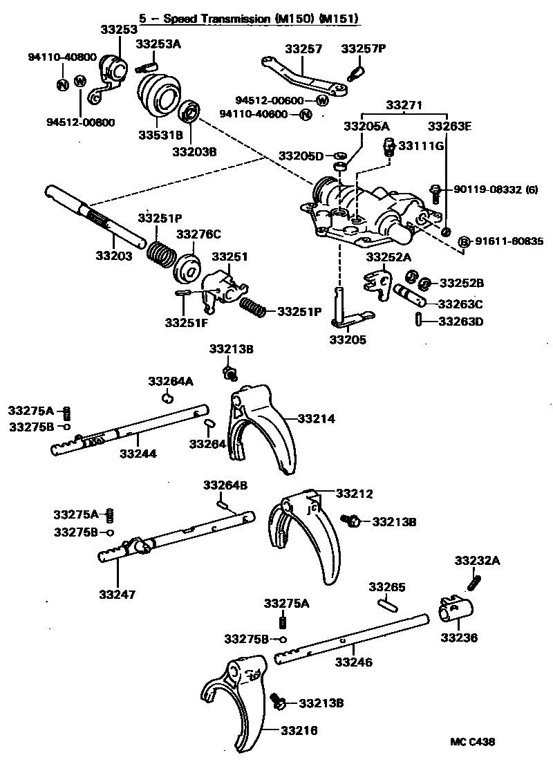 3307 — GEAR SHIFT FORK & LEVER SHAFT (MTM)