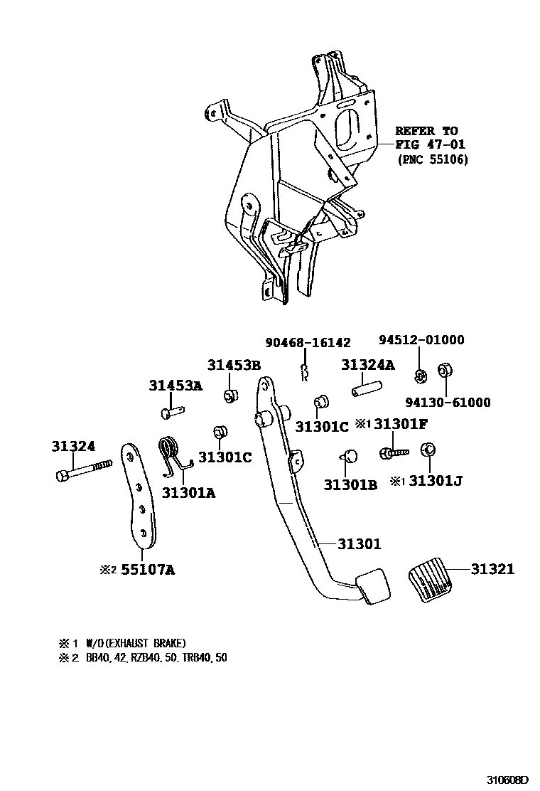 3102 — CLUTCH PEDAL & FLEXIBLE HOSE