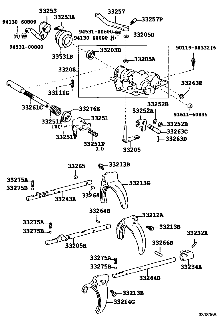 3307 — GEAR SHIFT FORK & LEVER SHAFT (MTM)