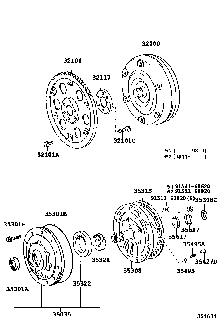 3502 — TORQUE CONVERTER, FRONT OIL PUMP & CHAIN (ATM)