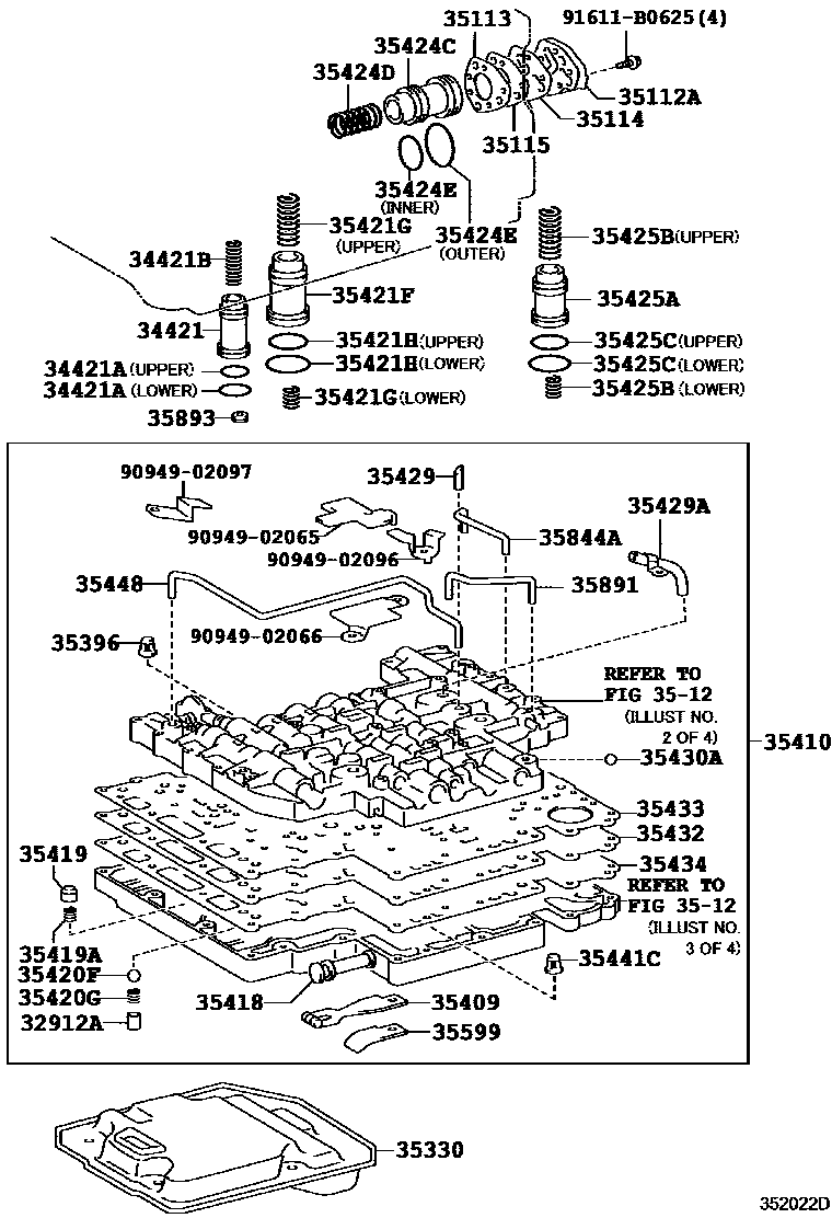 3512 — VALVE BODY & OIL STRAINER (ATM)