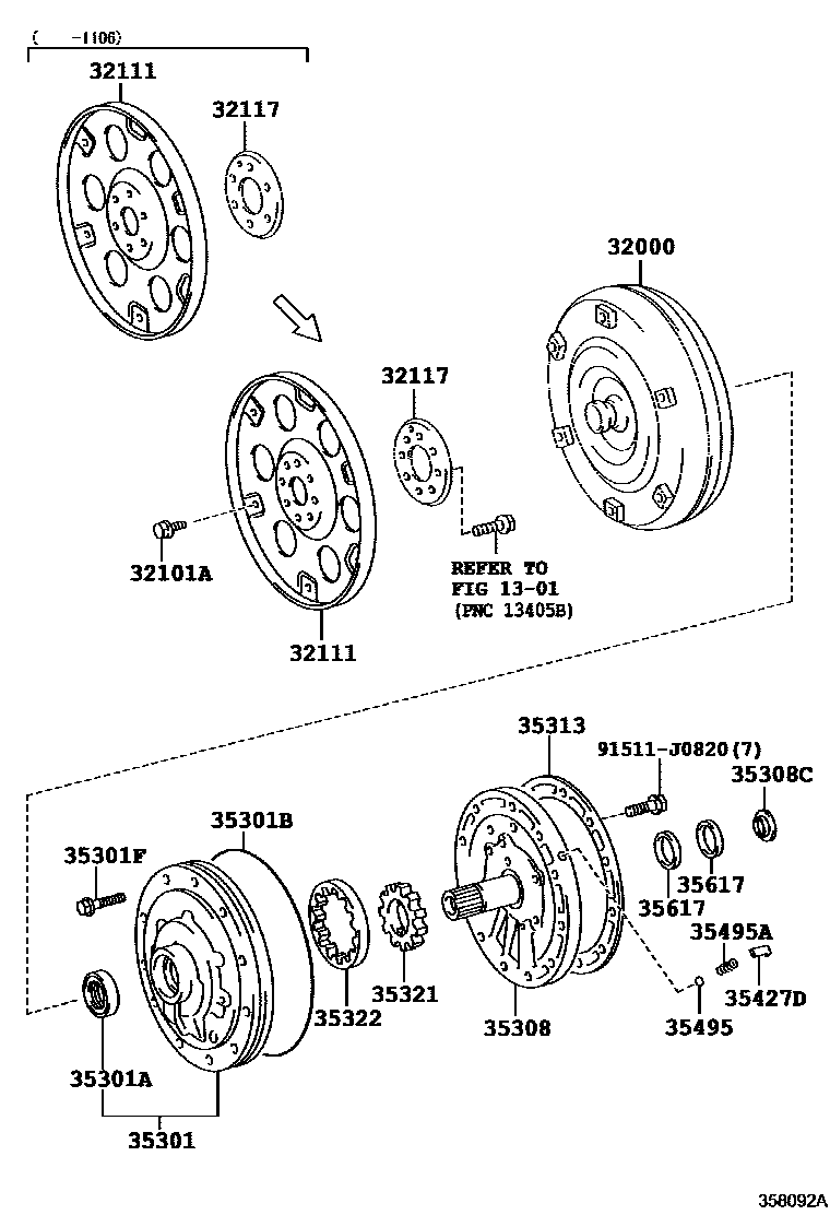 3502 — TORQUE CONVERTER, FRONT OIL PUMP & CHAIN (ATM)