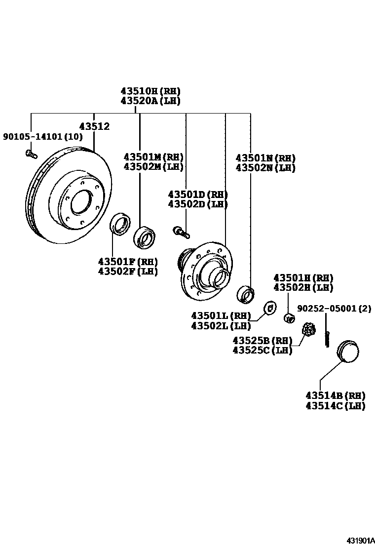 4303 — FRONT AXLE HUB