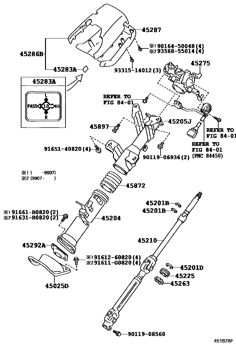 4501 — STEERING COLUMN & SHAFT