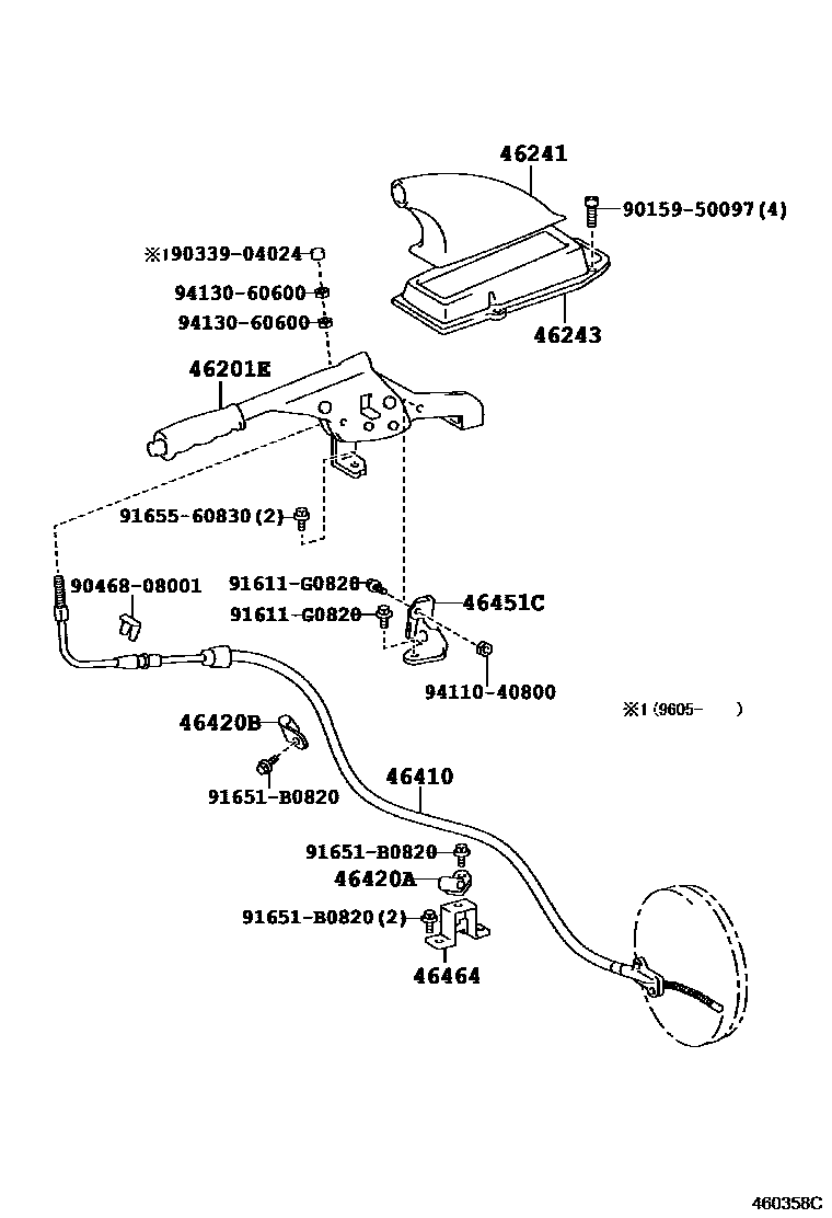 4601 — PARKING BRAKE & CABLE