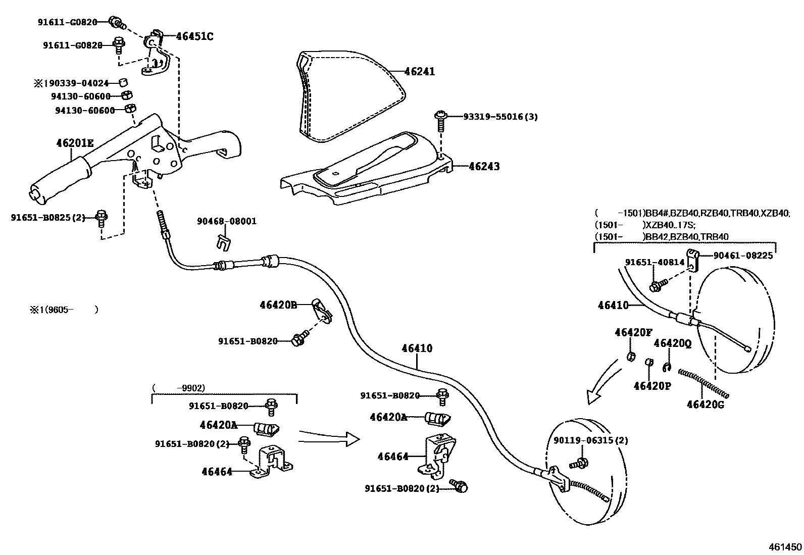 4601 — PARKING BRAKE & CABLE