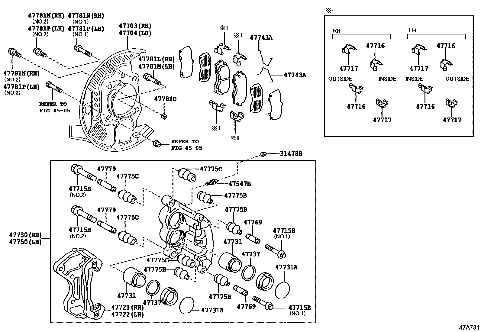 4705 — FRONT DISC BRAKE CALIPER & DUST COVER