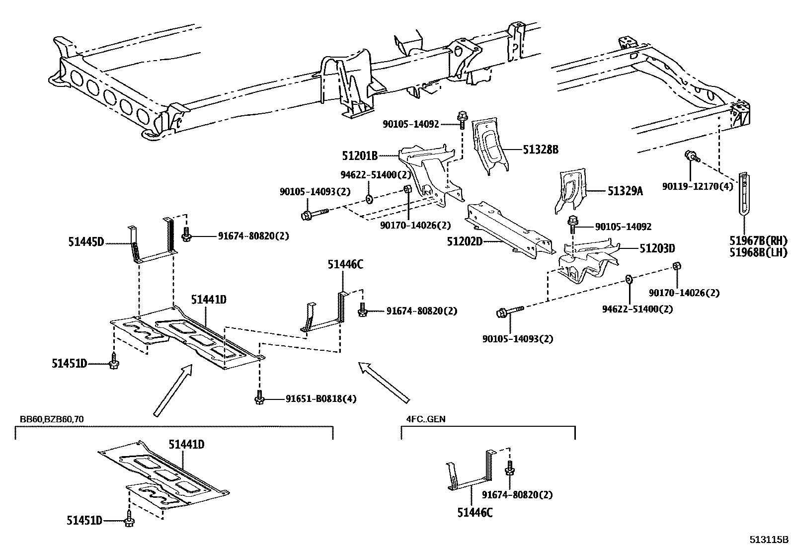 5152 — SUSPENSION CROSSMEMBER & UNDER COVER