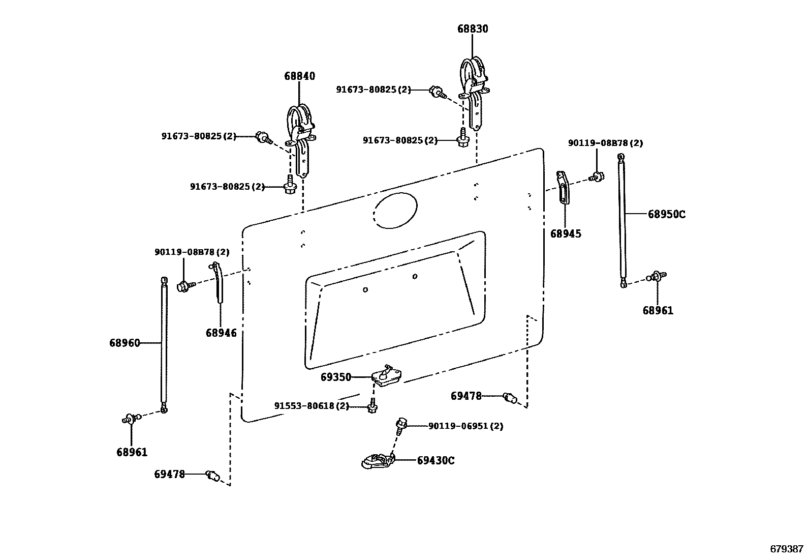 6762 — BACK DOOR LOCK & HINGE