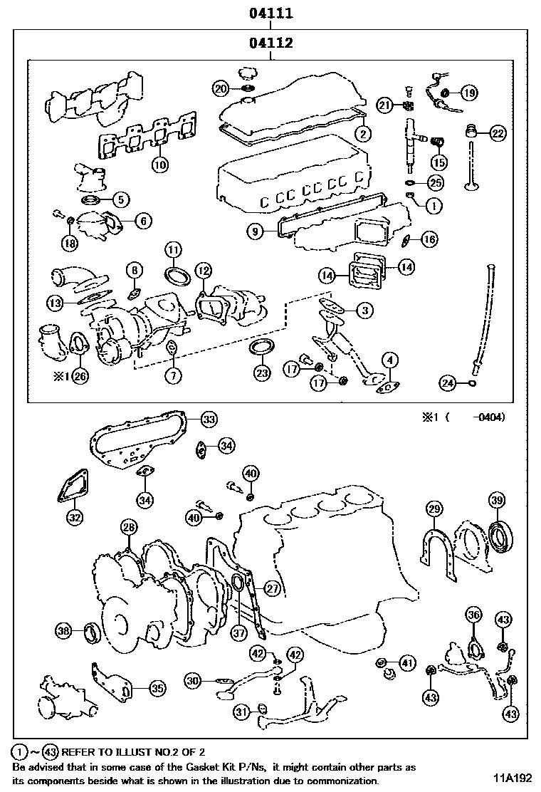 1103 — ENGINE OVERHAUL GASKET KIT