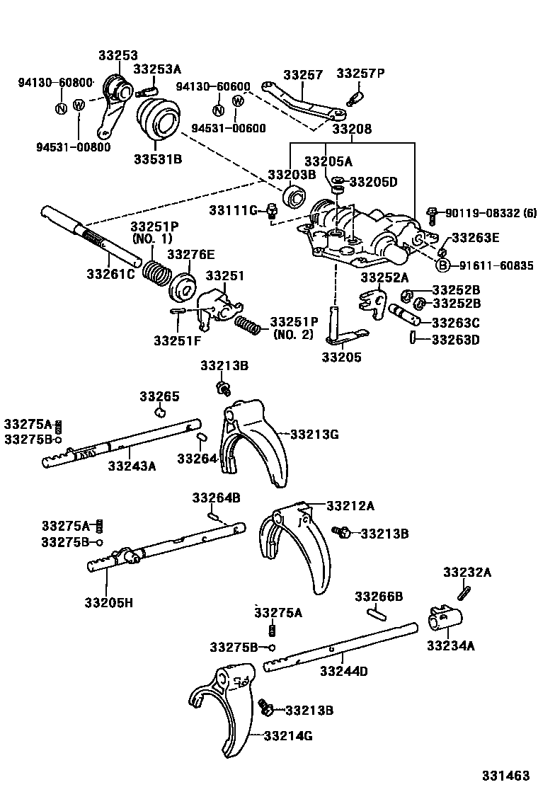 3307 — GEAR SHIFT FORK & LEVER SHAFT (MTM)