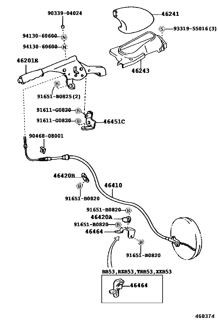 4601 — PARKING BRAKE & CABLE