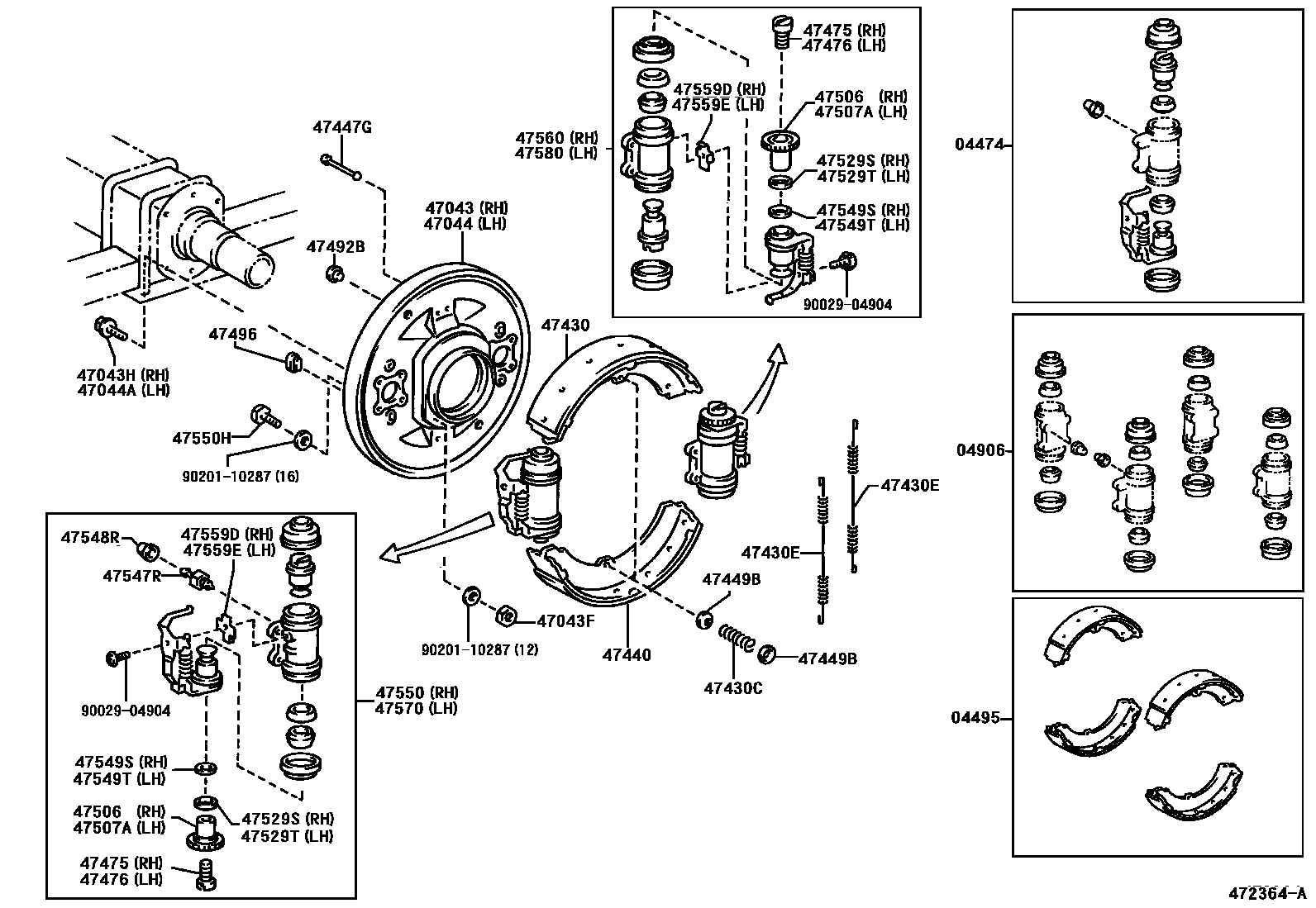 4706 — REAR DRUM BRAKE WHEEL CYLINDER & BACKING PLATE