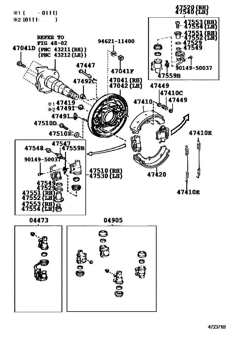 4704 — FRONT DRUM BRAKE WHEEL CYLINDER & BACKING PLATE
