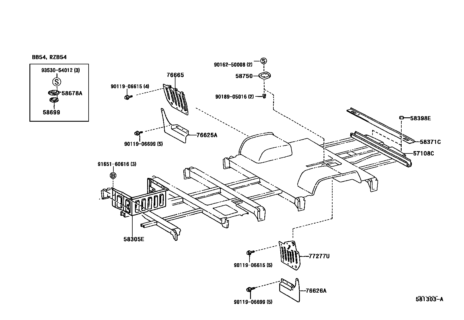 5852 — REAR FLOOR PANEL & REAR FLOOR MEMBER