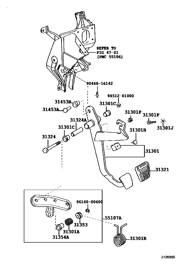 3102 — CLUTCH PEDAL & FLEXIBLE HOSE