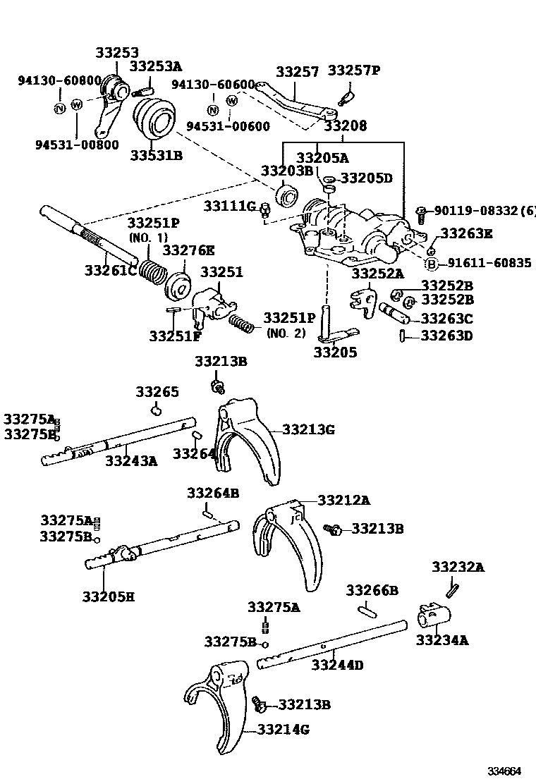 3307 — GEAR SHIFT FORK & LEVER SHAFT (MTM)