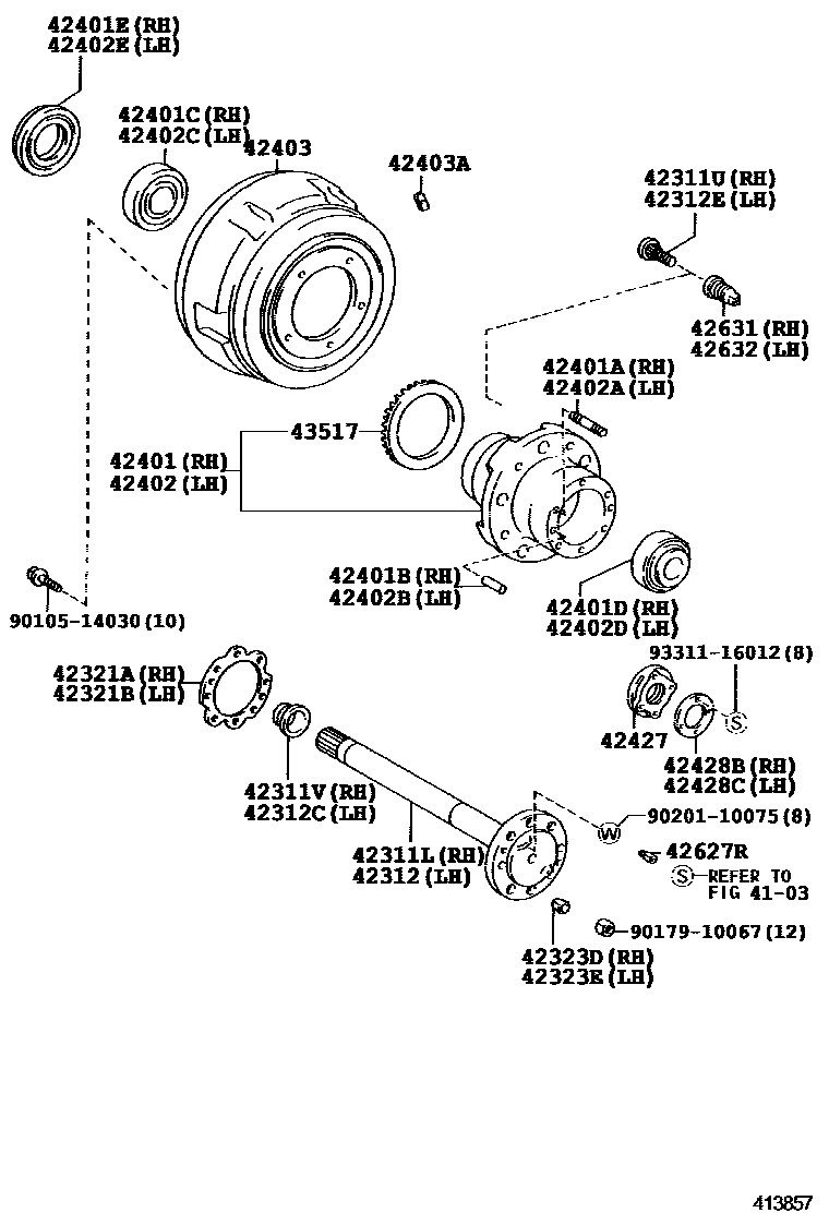 4102 — REAR AXLE SHAFT & HUB