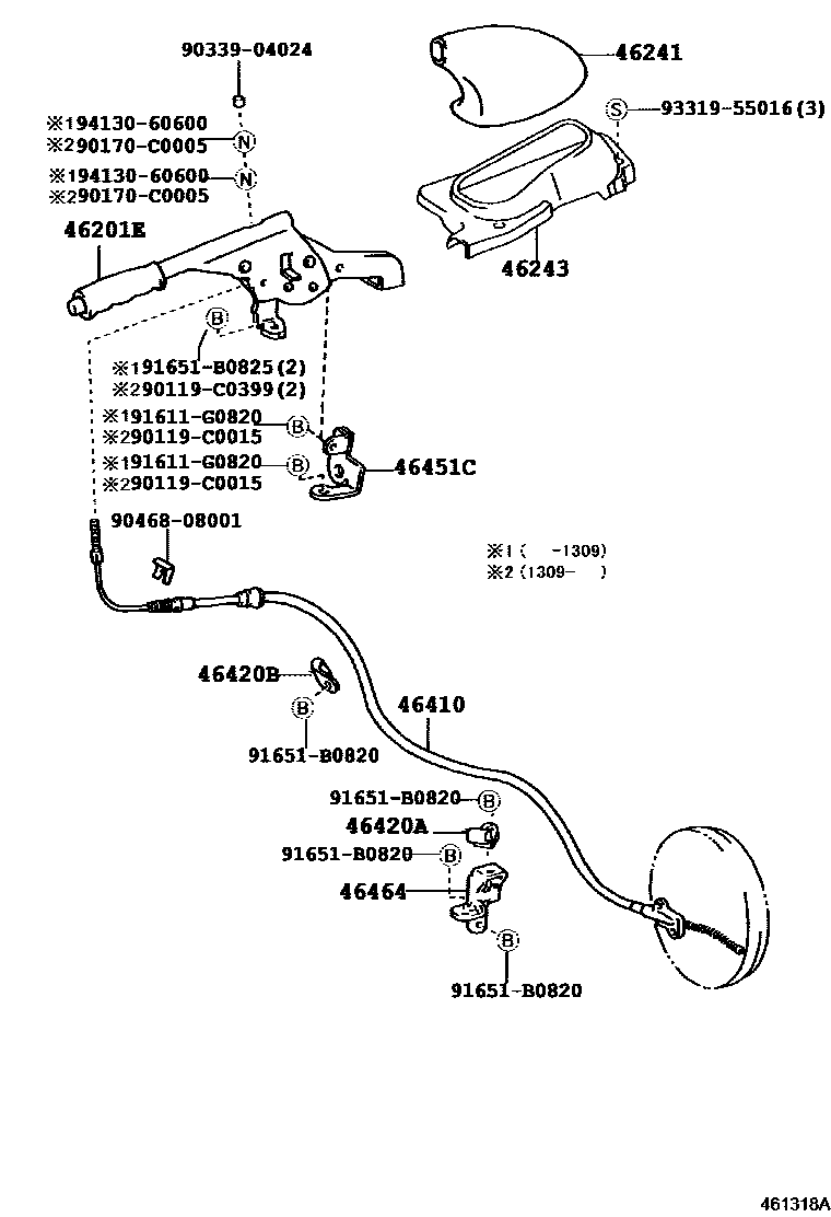 4601 — PARKING BRAKE & CABLE