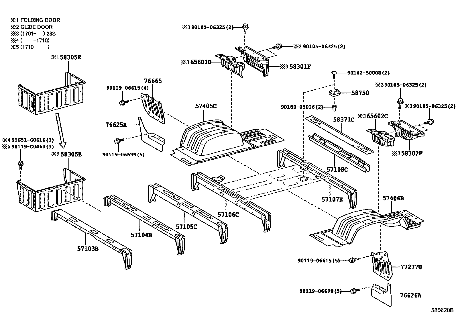 5852 — REAR FLOOR PANEL & REAR FLOOR MEMBER