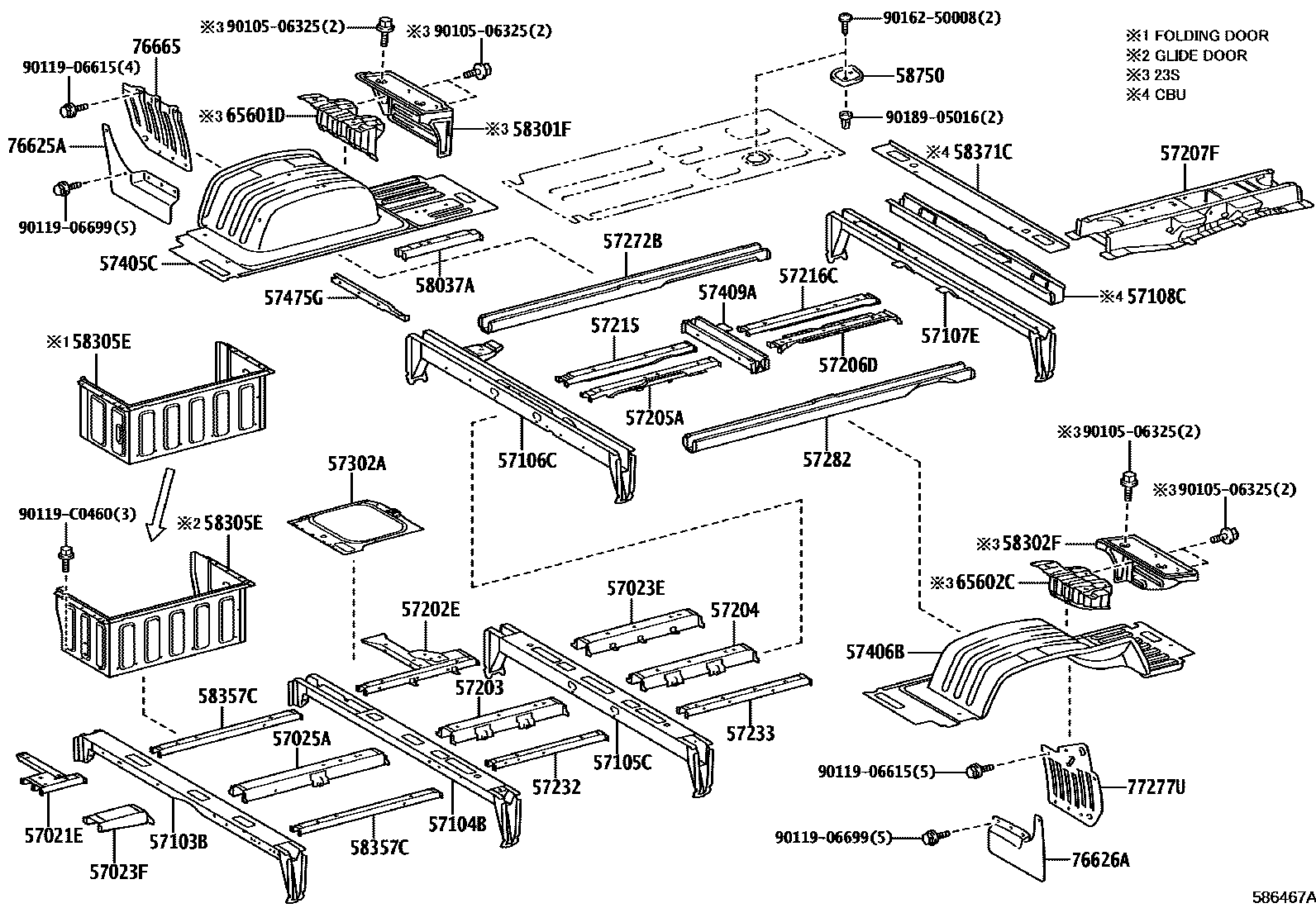 5852 — REAR FLOOR PANEL & REAR FLOOR MEMBER