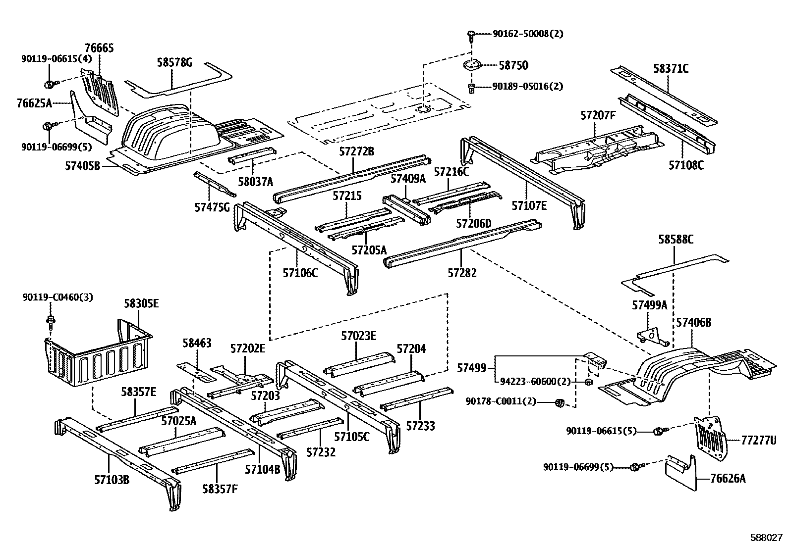 5852 — REAR FLOOR PANEL & REAR FLOOR MEMBER
