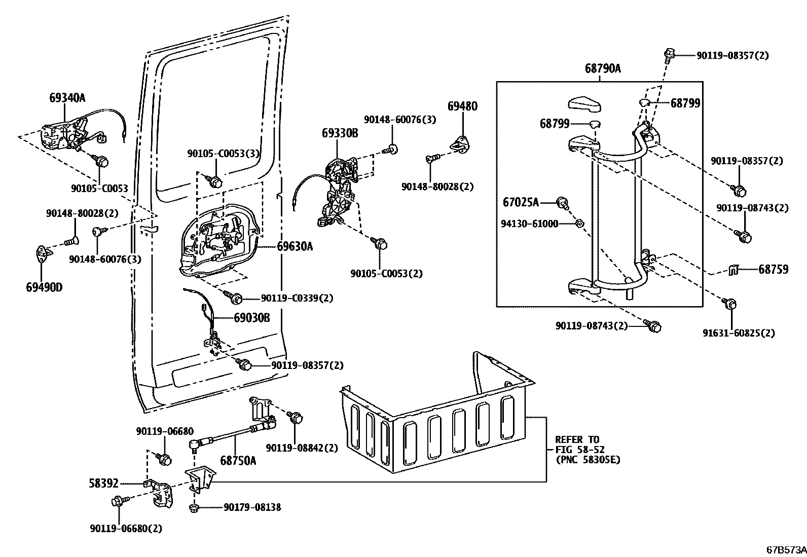 6760 — CENTER DOOR LOCK & HINGE