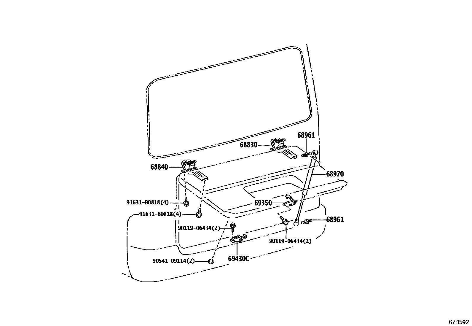 6762 — BACK DOOR LOCK & HINGE