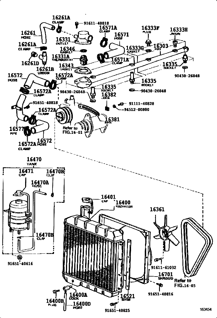1603 — RADIATOR & WATER OUTLET