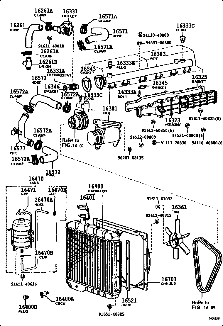 1603 — RADIATOR & WATER OUTLET
