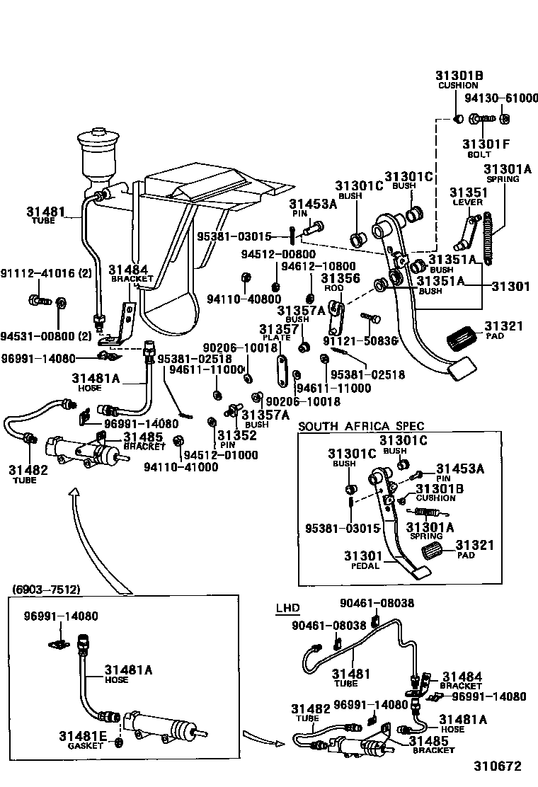3102 — CLUTCH PEDAL & FLEXIBLE HOSE