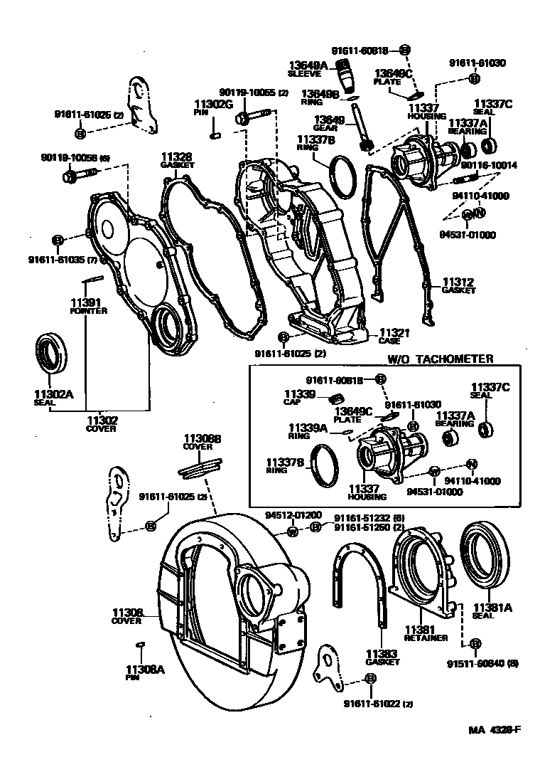 1106 — TIMING GEAR COVER & REAR END PLATE