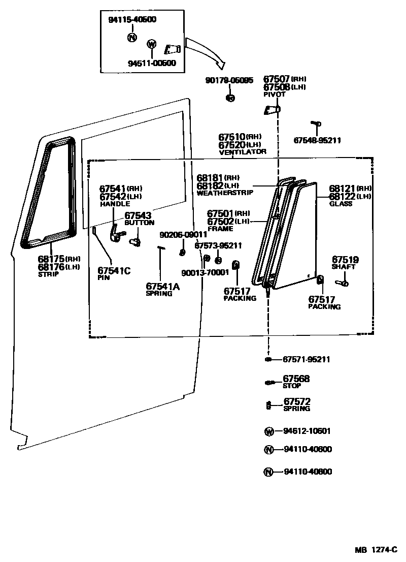 6752 — FRONT DOOR VENTILATOR WINDOW
