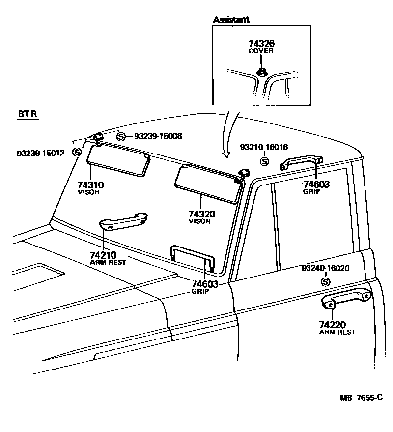 7451 — ARMREST & VISOR