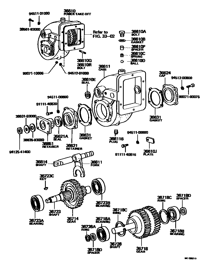 3602 — POWER TAKE-OFF CASE & GEAR