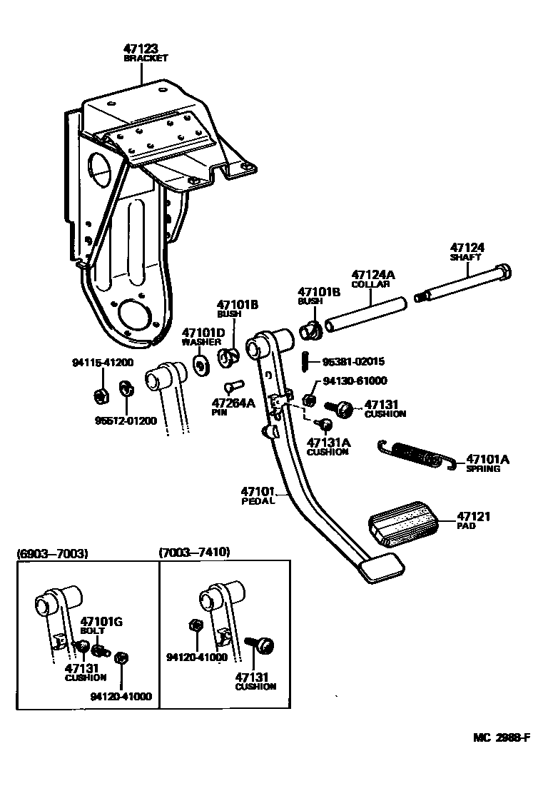 4701 — BRAKE PEDAL & BRACKET