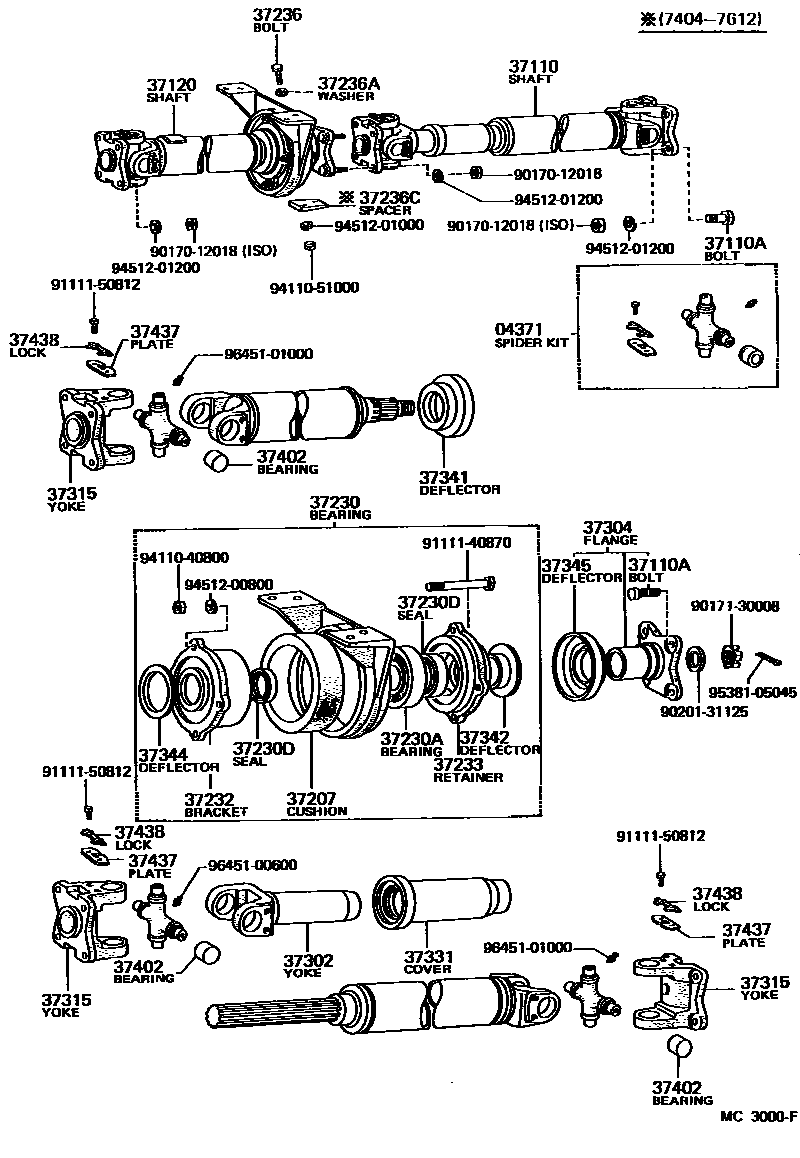 3701 — PROPELLER SHAFT & UNIVERSAL JOINT