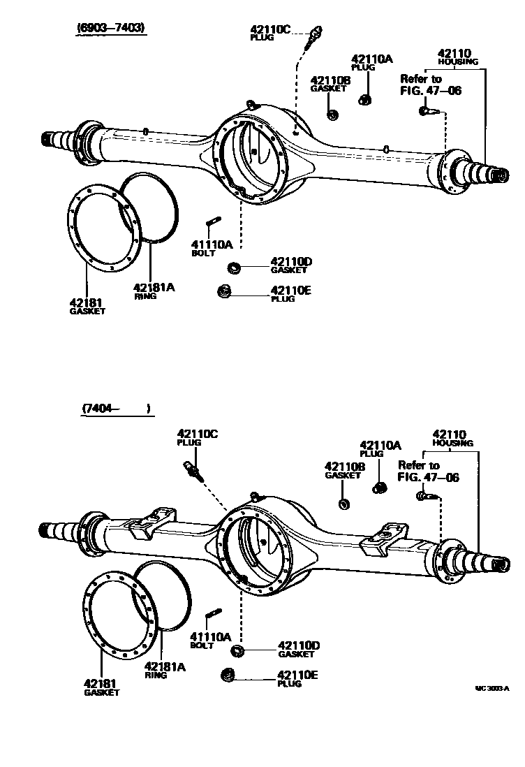 4101 — REAR AXLE HOUSING & DIFFERENTIAL